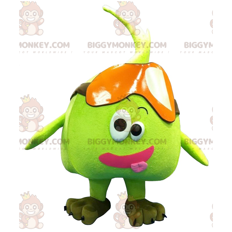 Traje de mascote BIGGYMONKEY™ maçã verde pera gigante –