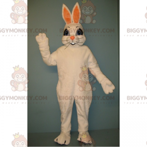 Kostým maskota s velkými vousy bílého králíka BIGGYMONKEY™ –