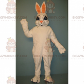 Traje de mascote Big Big Bigode Coelho Branco BIGGYMONKEY™ –