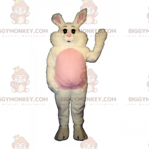 Big Soft Cheeked White Rabbit BIGGYMONKEY™ Mascottekostuum -