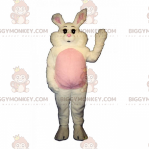Big Pehmeä Cheeked White Rabbit BIGGYMONKEY™ maskottiasu -