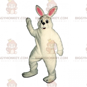 White Rabbit BIGGYMONKEY™ Mascot Costume With Big Round Glasses