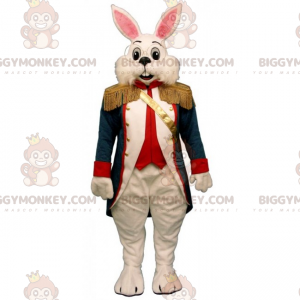 White Rabbit BIGGYMONKEY™ Mascot Costume with Coat 17th Century