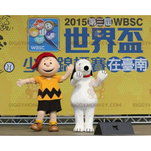 2 kuuluisaa BIGGYMONKEY™-maskottia, Charlie Brown ja Snoopy -
