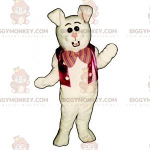Jaqueta de coelho branco BIGGYMONKEY™ e fantasia de mascote de