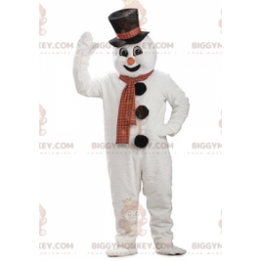Fantasia de mascote de boneco de neve gigante BIGGYMONKEY™ com chapéu - Mascotes humanas - BIGGYMONKEY_01949 - BiggyMonkey.com