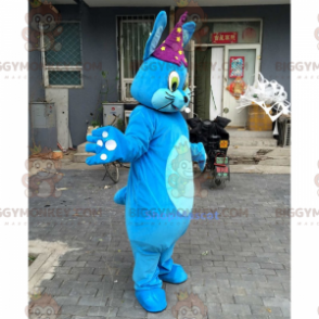 Blue Bunny BIGGYMONKEY™ Mascot Costume With Star Hat -