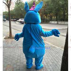 Blue Bunny BIGGYMONKEY™ Mascot Costume With Star Hat -