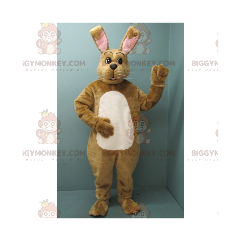 Disfraz de mascota BIGGYMONKEY™ Conejito marrón con barriga Disfraz de mascota BIGGYMONKEY™ Conejito marrón con barriga