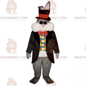 BIGGYMONKEY™ Rabbit Mascot Costume In Magician Outfit -