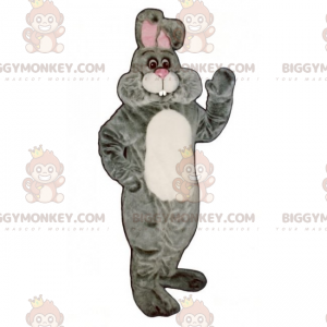 BIGGYMONKEY™ Costume da mascotte di coniglio grigio dal ventre