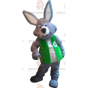 Στολή μασκότ BIGGYMONKEY™ Grey Rabbit με σακάκι -