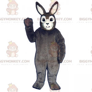 Κλασική στολή μασκότ με γκρι κουνέλι BIGGYMONKEY™ -