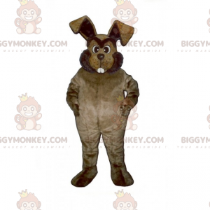 Big Teeth Brown Bunny BIGGYMONKEY™ Mascot Costume -