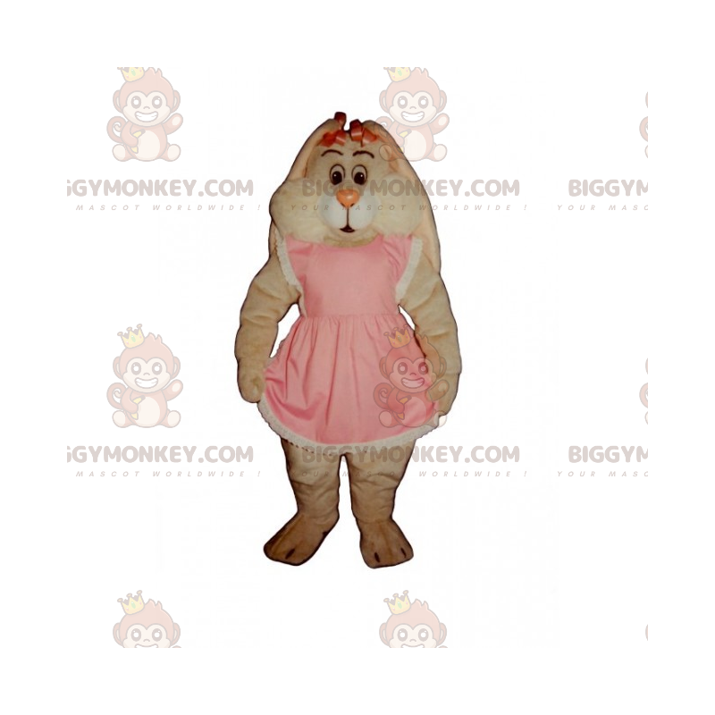 Costume da mascotte Pink Bunny BIGGYMONKEY™ con vestito e Costume da mascotte Pink Bunny BIGGYMONKEY™ con vestito e