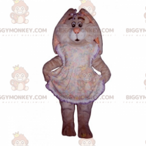 Κοστούμι μασκότ Pink Bunny BIGGYMONKEY™ με φόρεμα και φιόγκους
