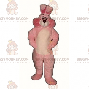 Fantasia de mascote de coelho rosa e branco BIGGYMONKEY™ –