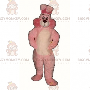 Kostým maskota růžového a bílého králíka BIGGYMONKEY™ –