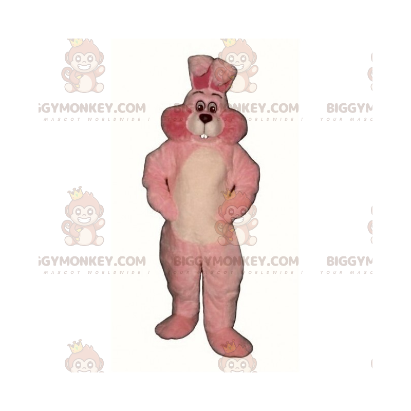 Costume da mascotte BIGGYMONKEY™ coniglio rosa e bianco - Costume da mascotte BIGGYMONKEY™ coniglio rosa e bianco -