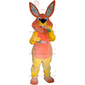 Oranssi ja keltainen kani porkkana BIGGYMONKEY™ maskottiasulla - Kani maskotti - BIGGYMONKEY_015993 - BiggyMonkey.com