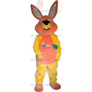 Oranssi ja keltainen kani porkkana BIGGYMONKEY™ maskottiasulla - Kani maskotti - BIGGYMONKEY_015993 - BiggyMonkey.com