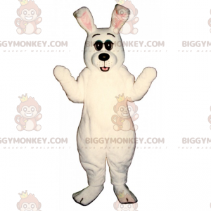 All White Rabbit Black Nose BIGGYMONKEY™ maskotkostyme - Kanin maskot - BIGGYMONKEY_015998 - BiggyMonkey.com