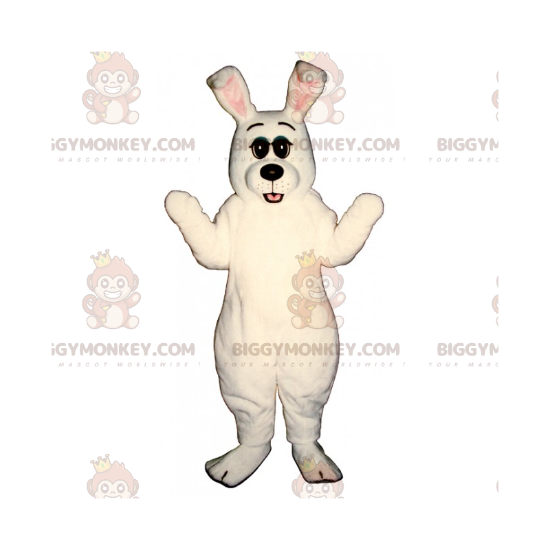Traje de mascote BIGGYMONKEY™ de nariz preto de coelho todo Traje de mascote BIGGYMONKEY™ de nariz preto de coelho todo