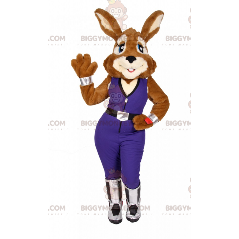 Costume de mascotte BIGGYMONKEY™ de lapine avec combinaison - Costume de mascotte BIGGYMONKEY™ de lapine avec combinaison -