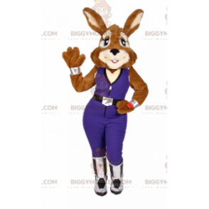 Bunny BIGGYMONKEY™ mascottekostuum met jumpsuit -