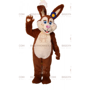 BIGGYMONKEY™ Costume mascotte coniglio marrone occhi azzurri