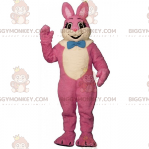 BIGGYMONKEY™ Pinkes Häschen-Maskottchen-Kostüm mit Fliege -