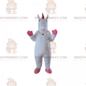 Weißes Einhorn mit rosa Beinen BIGGYMONKEY™ Maskottchenkostüm -