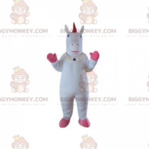 Kostým maskota BIGGYMONKEY™ Bílý jednorožec s růžovýma nohama - Chybějící zvířecí maskoti - BIGGYMONKEY_016012 - BiggyMonkey.com