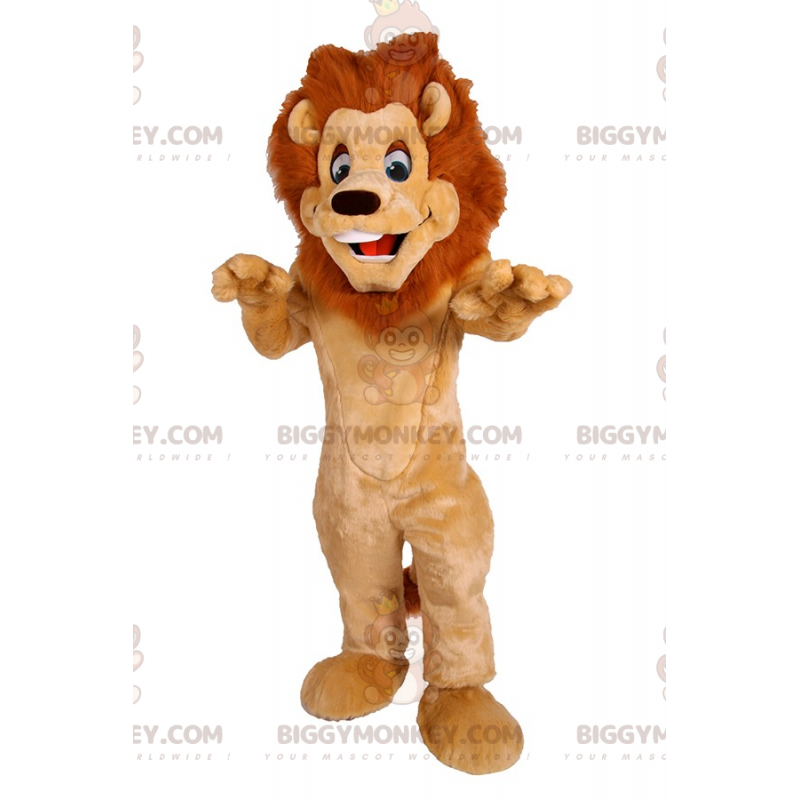 BIGGYMONKEY™ mascottekostuum van schattige leeuw met mooie BIGGYMONKEY™ mascottekostuum van schattige leeuw met mooie
