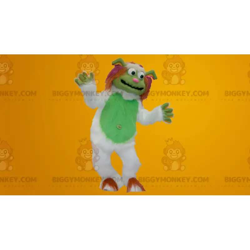 Ganz pelziges weißes und grünes Yeti BIGGYMONKEY™