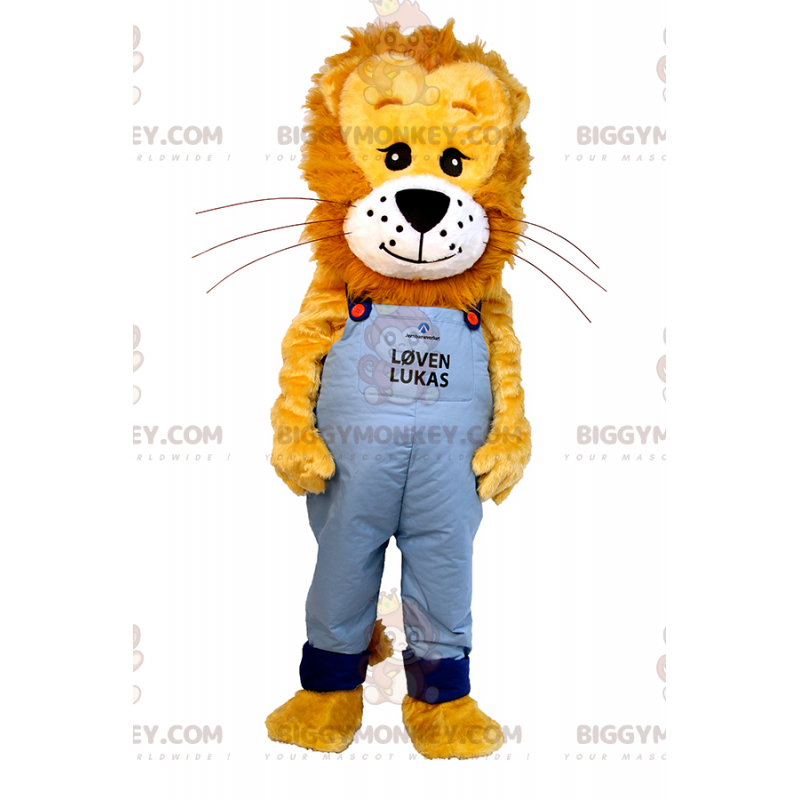 Costume de mascotte BIGGYMONKEY™ de lion avec crinière poilu et Costume de mascotte BIGGYMONKEY™ de lion avec crinière poilu et