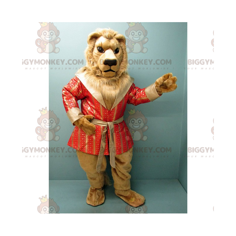 Lion BIGGYMONKEY™ maskottiasu Deluxe Salmon -kylpytakilla -