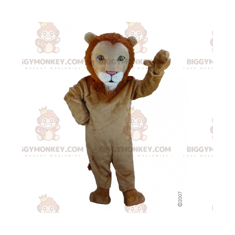 Lion BIGGYMONKEY™ Mascot Costume with Small Mane -
