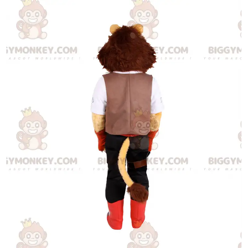 Lion BIGGYMONKEY™ Mascot Costume with Adventurer Outfit – Lion BIGGYMONKEY™ Mascot Costume with Adventurer Outfit –