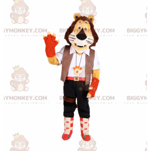 Lion BIGGYMONKEY™ maskotdräkt med äventyraroutfit - Lion maskot - BIGGYMONKEY_016036 - BiggyMonkey.com