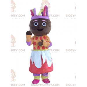 BIGGYMONKEY™ Mascot Costume of African Woman in Colorful Outfit