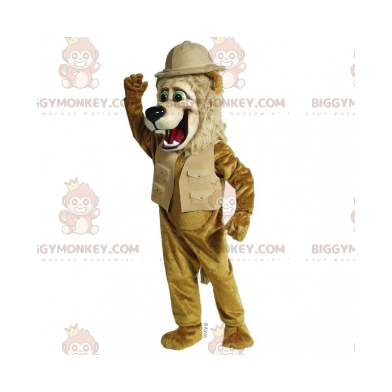 Kostium maskotki lwa BIGGYMONKEY™ w stroju odkrywcy - Kostium maskotki lwa BIGGYMONKEY™ w stroju odkrywcy -