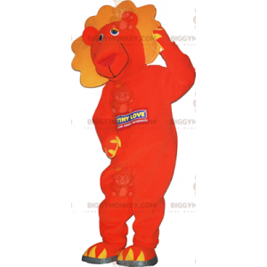 Orangefarbener Löwe BIGGYMONKEY™ Maskottchen-Kostüm -