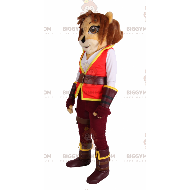 Lioness BIGGYMONKEY™ Mascot Costume with Adventurer Outfit – Lioness BIGGYMONKEY™ Mascot Costume with Adventurer Outfit –