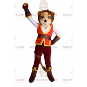 Lioness BIGGYMONKEY™ Mascot Costume with Adventurer Outfit –
