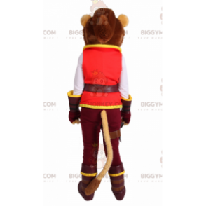 Løvinde BIGGYMONKEY™ maskotkostume med eventyrer-outfit -
