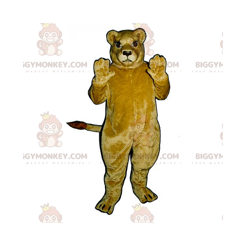 Costume da mascotte Leonessa beige occhi grandi BIGGYMONKEY™ - Costume da mascotte Leonessa beige occhi grandi BIGGYMONKEY™ -