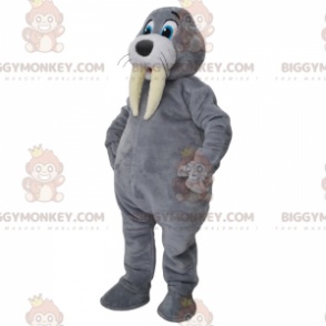 Traje de mascote Wolf BIGGYMONKEY™ com camisa esportiva –