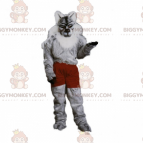  Lupo in pantaloncini Costume da mascotte BIGGYMONKEY™ - Mascotte lupo - BIGGYMONKEY_016077 - BiggyMonkey.com