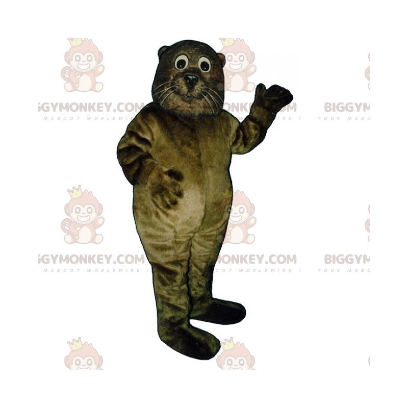 Costume de mascotte BIGGYMONKEY™ de loutre aux moustaches Costume de mascotte BIGGYMONKEY™ de loutre aux moustaches